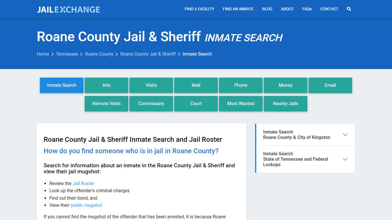 Inmate Search: Roster & Mugshots - Roane County Jail & Sheriff, TN