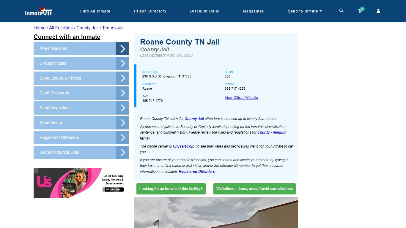 Roane County TN Jail - Inmate Locator - Kingston, TN
